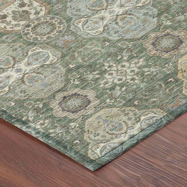 Chantille Machine Washable Indoor/Outdoor Abstract ACN2484 Basil 3 ft. x 5 ft. Area Rug