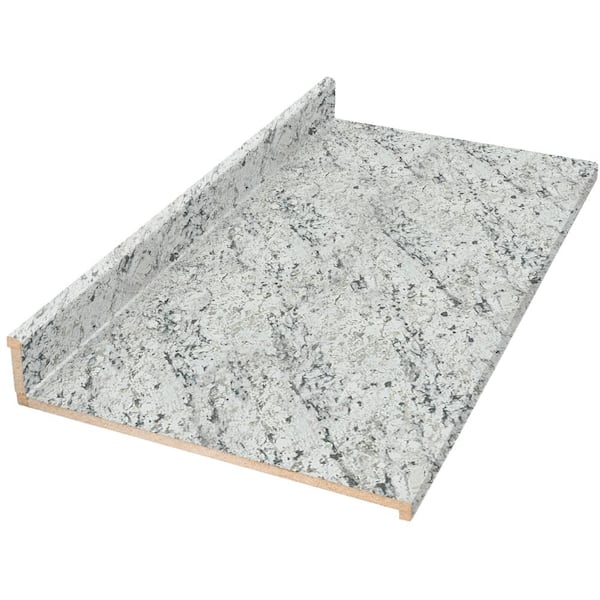 Hampton Bay 4 ft. Straight Laminate Countertop in Textured White Ice Granite with Eased Edge and Integrated Backsplash