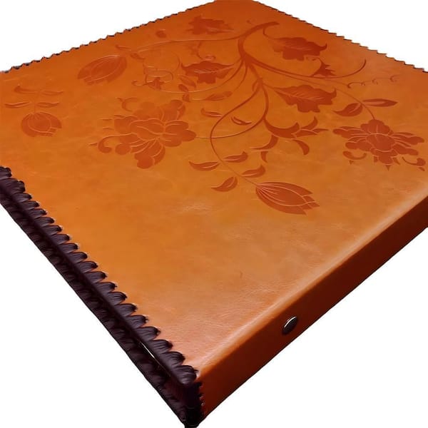 80-Pages Huge Magnetic Self-Stick Picture Album with Leather Vintage Inspired Cover, RedBrown