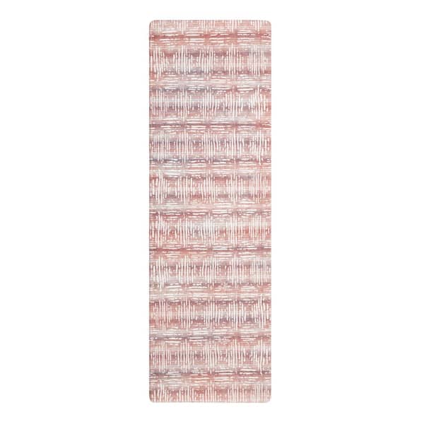 TOWN & COUNTRY LIVING Basic Comfort Plus Boho Geo Maroon 18 in. x 55 in. Anti Fatigue Mat