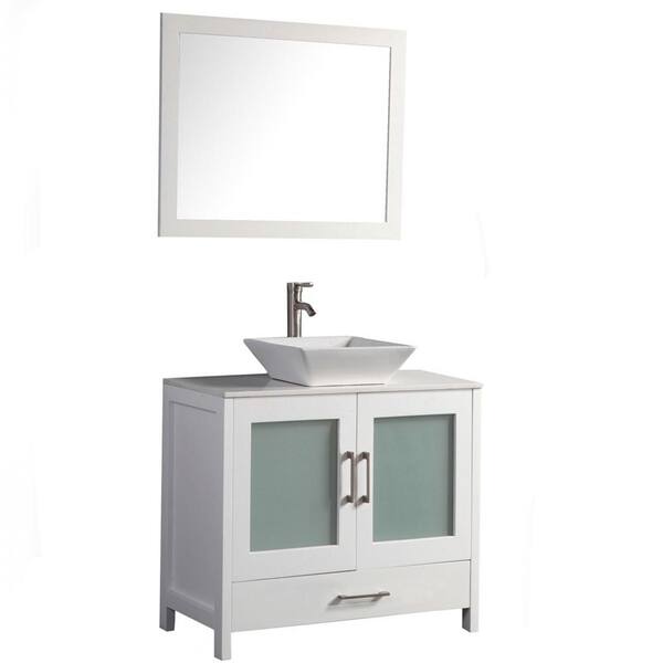 MTD Vanities Dijon 36 in. W x 18 in. D x 36 in. H Bath Vanity in White with Quartz Vanity Top in Off-White with White Basin