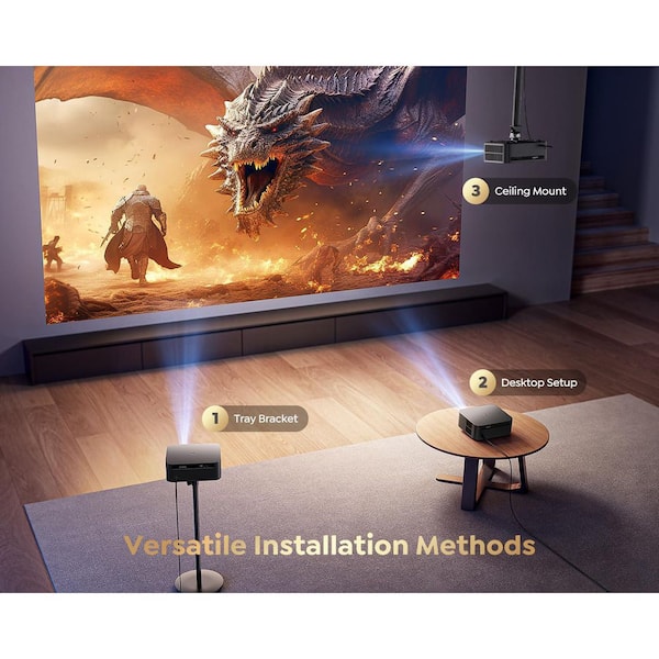 Vrbgify 1920 x 1080 4K Smart Projector with 1000 Lumens, WiFi 6