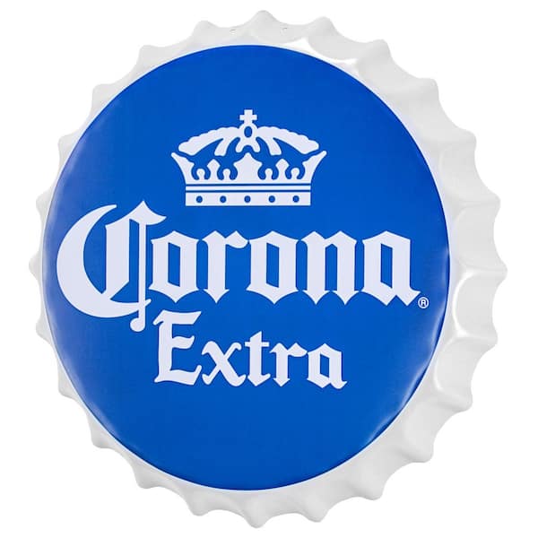 American Art Decor Dome Shaped Metal Wall Art Sign-Retro Room Decor for Bar, Man Cave, Garage, Game Room(Corona Extra)Blue, 15" H x 15" L