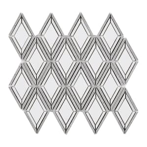 Premier Elegance Gray White Diamond 11-1/2 in. x 12 in. x 10 mm Marble Mosaic Floor and Wall Tile (0.69 sq. ft./Each)