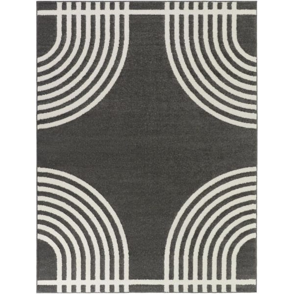 Ferry Black/White 8 ft. x 10 ft. Area Rug