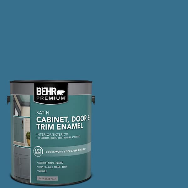 BEHR PREMIUM 1 gal. #M490-6 Living Stream Satin Enamel Interior/Exterior Cabinet, Door & Trim Paint