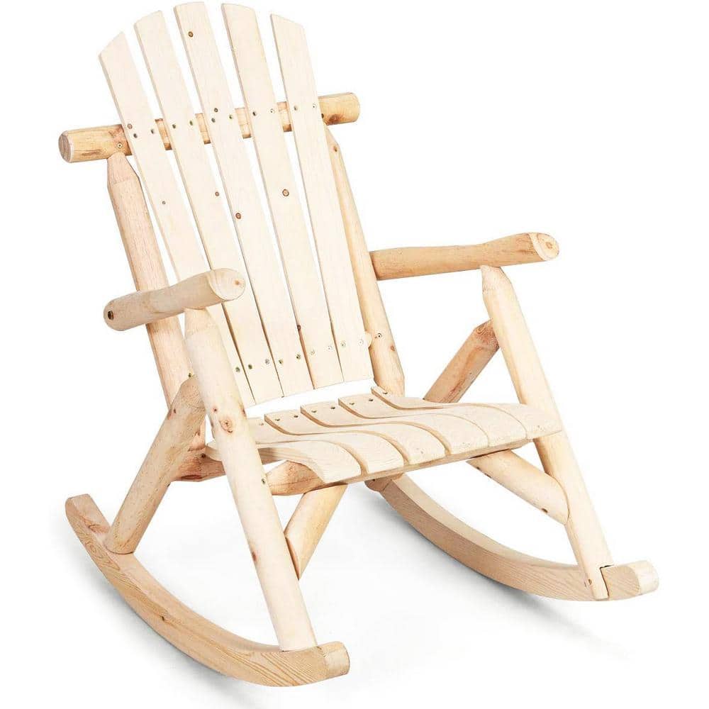 SUGIFT Wood Outdoor Rocking Chair SGFT88356 - The Home Depot