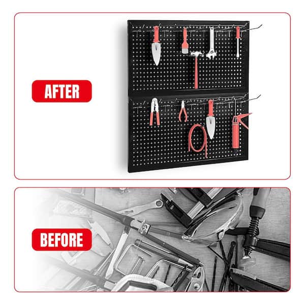 Torin 22-Piece 24 in. Steel Modular Pegboard Board Kit, Hanging