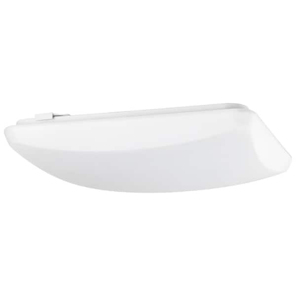 Sunlite 14 in. 1-Light White Dimmable Square Mushroom LED Flush Mount Light, Warm White 3000K