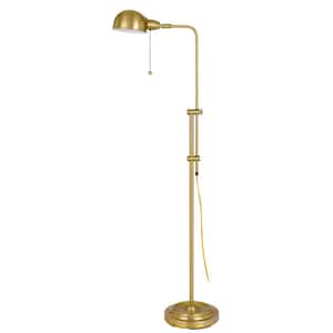 58 in. Brass 1 Dimmable (Full Range) Standard Floor Lamp for Living Room with Metal Dome Shade