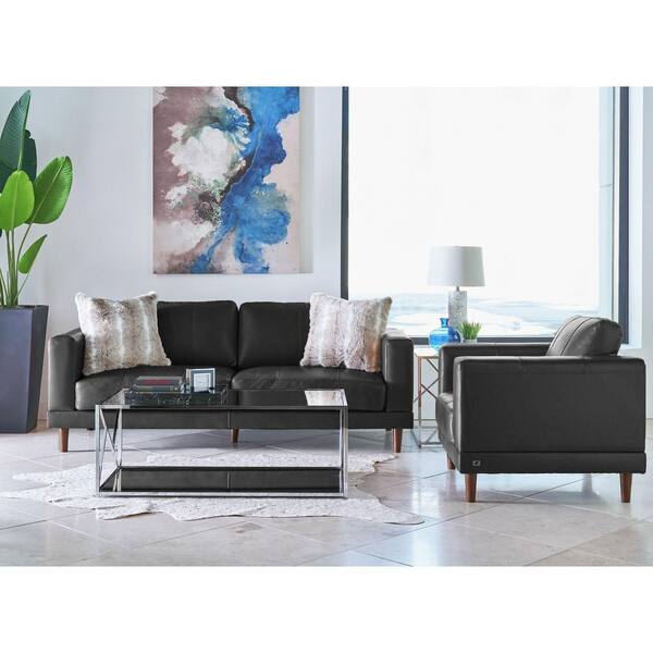 Tasso 2-Piece Brown Polyester Sofa, Loveseat Living Room Set