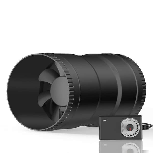 6 in. Inline Booster Duct Fan with Speed Controller-345 CFM Airflow, 19-Watts Ultra-Low Power, Electric Powered Plastic