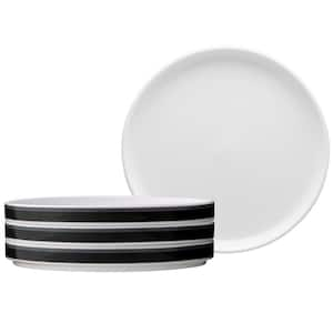 ColorStax Stripe Black 7.5 in. (Black) Porcelain Salad Plates, (Set of 4)