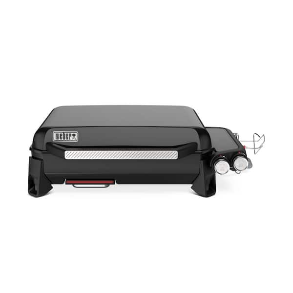 Slate Tabletop Griddle 2-Burner Propane Gas Portable 22 in. Flat Top Grill in Black
