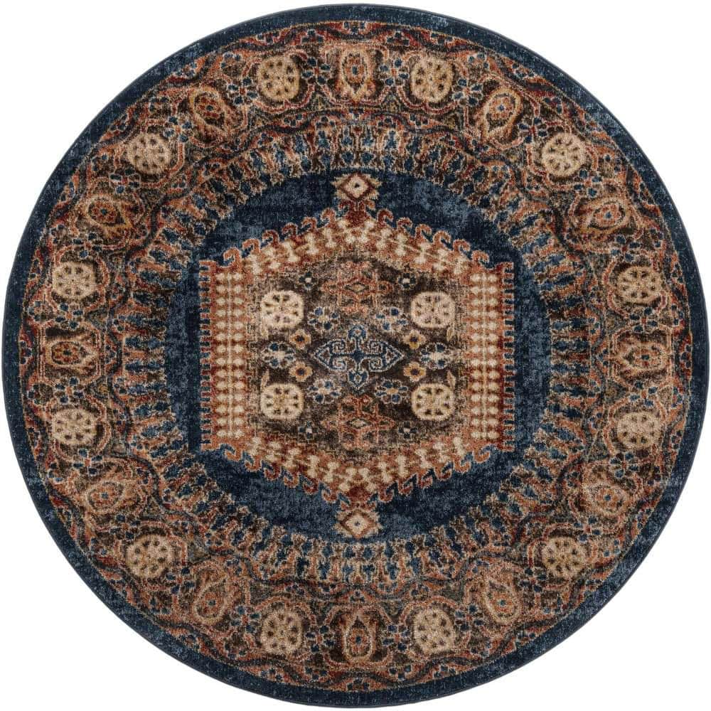 Unique Loom Utopia Larissa Blue 6' 1 x 6' 1 Area Rug 3193276 The Home