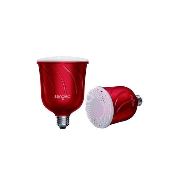 Sengled Pulse Dimmable BR30 LED Light with Built-In Wireless Bluetooth Speaker Powered by JBL- Red (2-Pack)