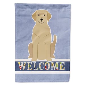 11 in. x 15-1/2 in. Polyester Yellow Labrador Welcome 2-Sided 2-Ply Garden Flag