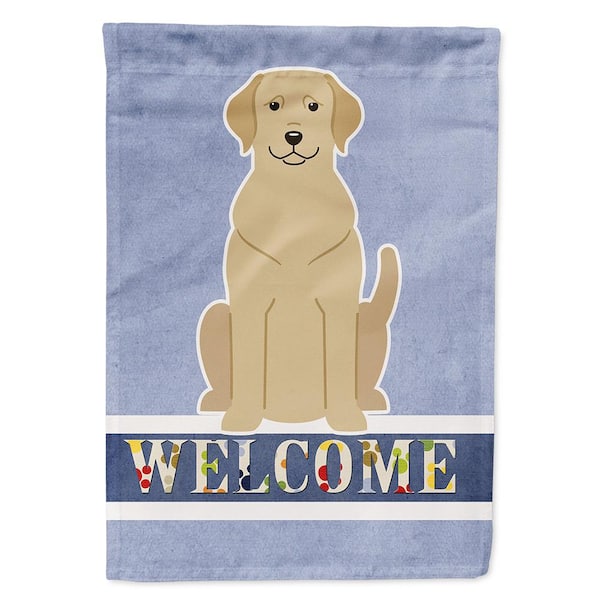Caroline's Treasures 11 in. x 15-1/2 in. Polyester Yellow Labrador Welcome 2-Sided 2-Ply Garden Flag