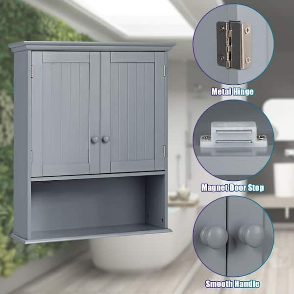 Basicwise 23.5 in. W x 8 in. D x 28.25 in. H Bathroom Storage Wall