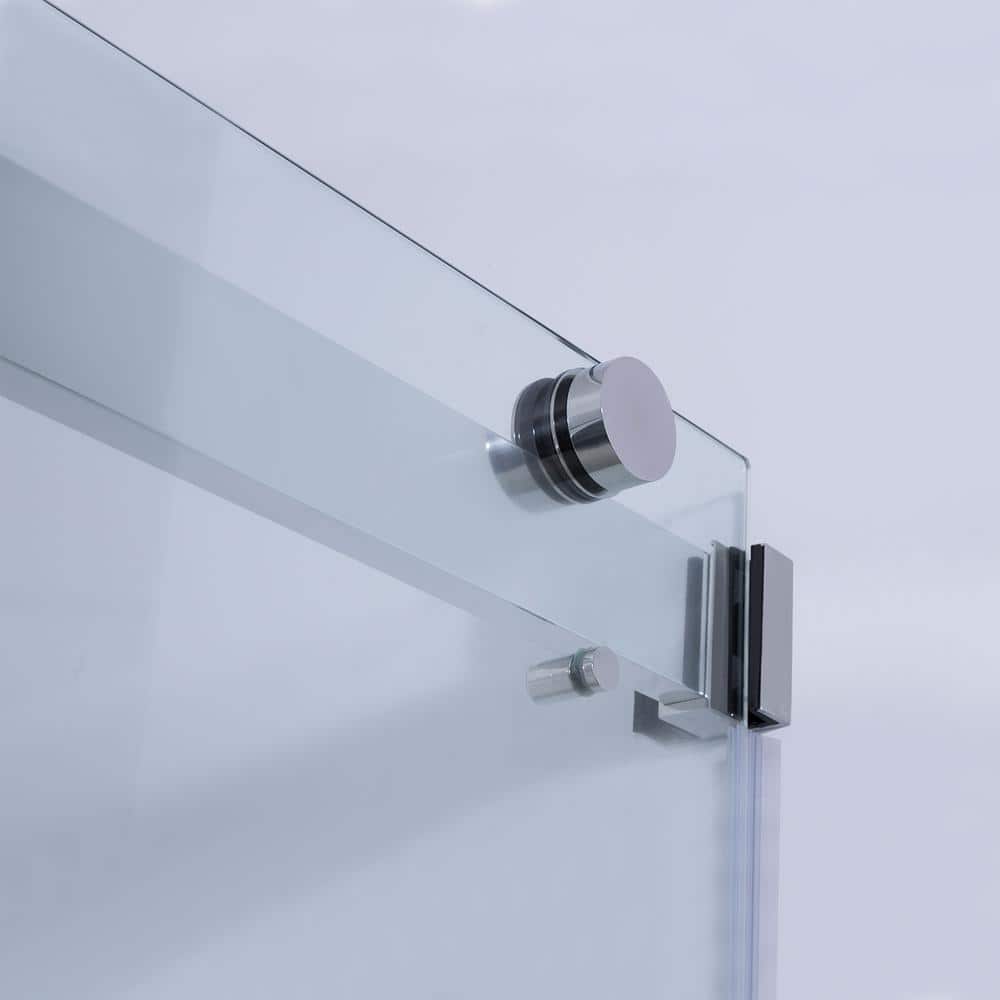 64 x 76 in. Polished Chrome Clear Glass Sliding Shower Door