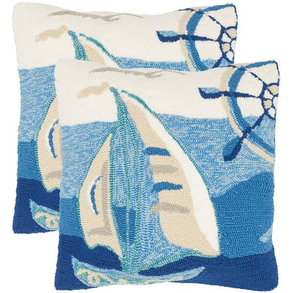 Safavieh Seascape Soleil Square Outdoor Throw Pillow (Pack of 2)