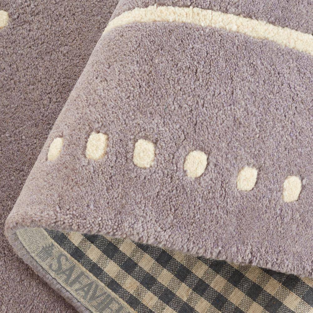 Hand-Tufted Silver and Ivory Wool 5' Square Area Rug