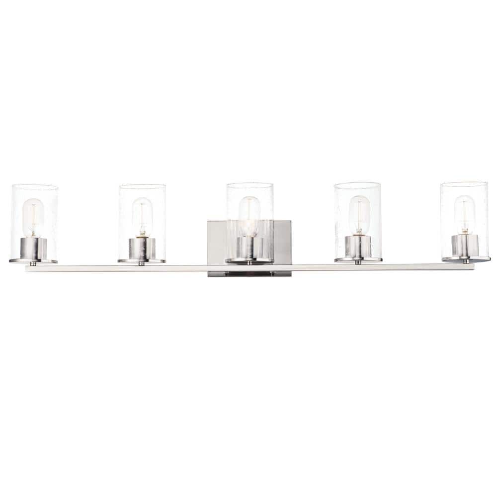 Sleek 40 in. 5-Light Satin Nickel Bath Vanity Light price history on PriceWatchPro