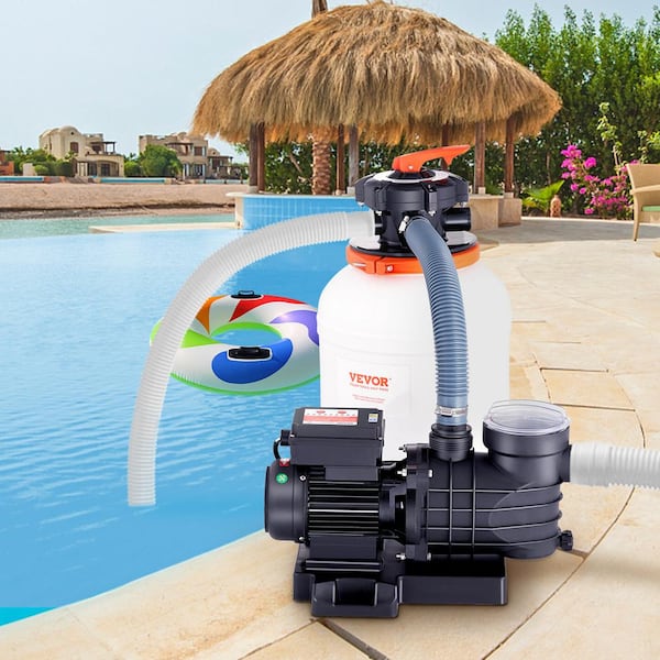 Sand Filter Pump 12 in. 3000 GPH 1/2 HP Swimming Pool Pump System and Filter Set with 6-Way Multi-Port Valve for Pool