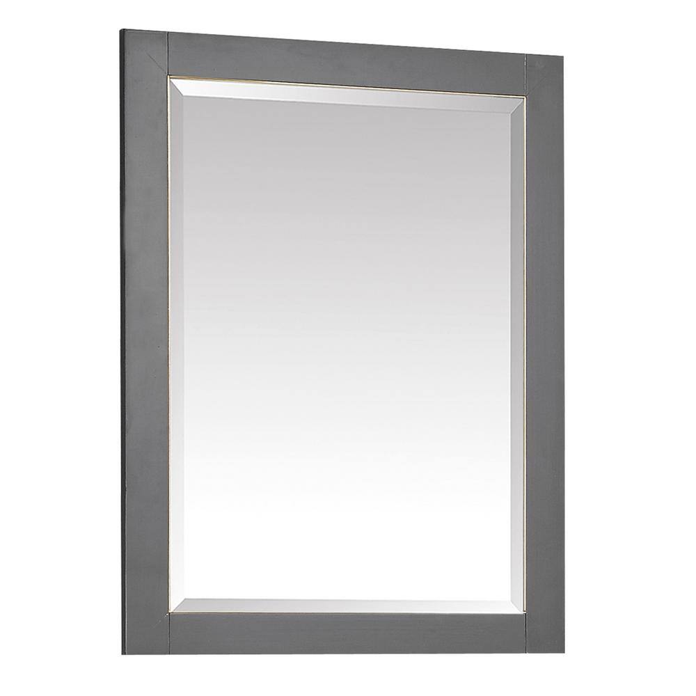Allie Austen 32" x 24" Twilight Gray Wood Vanity Mirror with Silver Trim