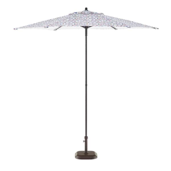 hampton bay mesh patio umbrella PHI VILLA 7 Pcs Dining Set, 60'' Wood-Look Table & Chairs 314020938 Hampton Bay 11 ft. Aluminum