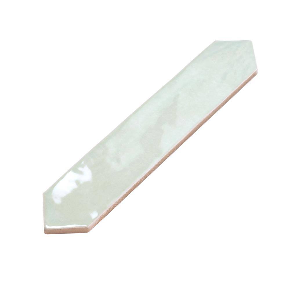 Pistachio Green Glossy Ceramic Picket Wall and Floor Tile
