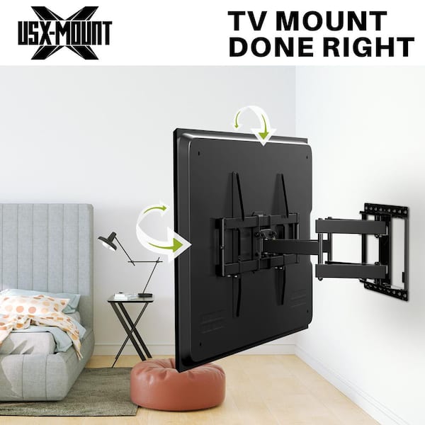 USX MOUNT Full Motion TV Wall Mount for Most 47-84 inch Flat Screen/LED/4K  TV, Mount Bracket Dual Swivel Articulating Tilt 6 Arms, Max VESA 600x400mm
