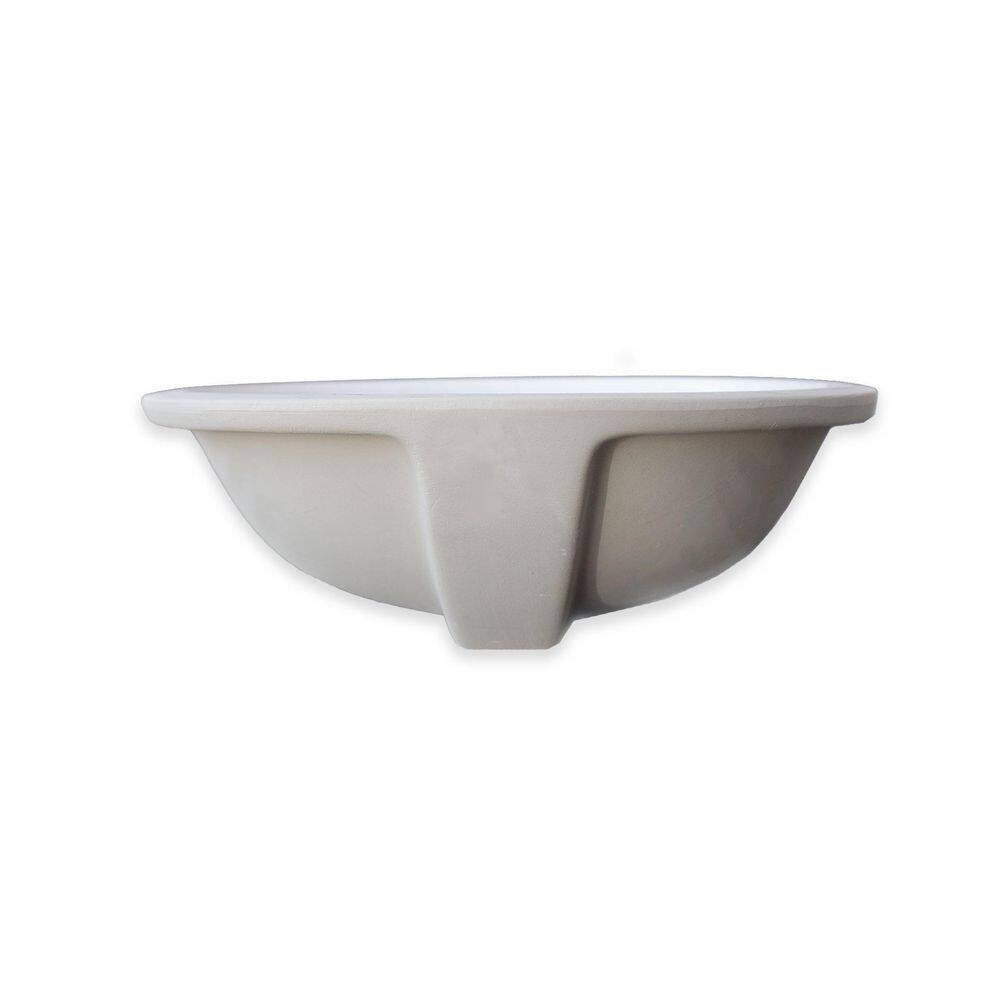 17'' Bisque Ceramic Oval Undermount Bathroom Sink