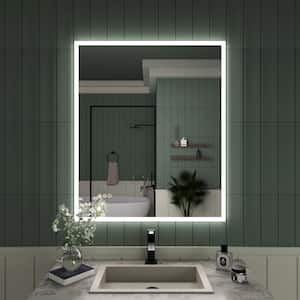 30 in. W x 36 in. H Frameless LED Single Bathroom Vanity Mirror in Polished Crystal