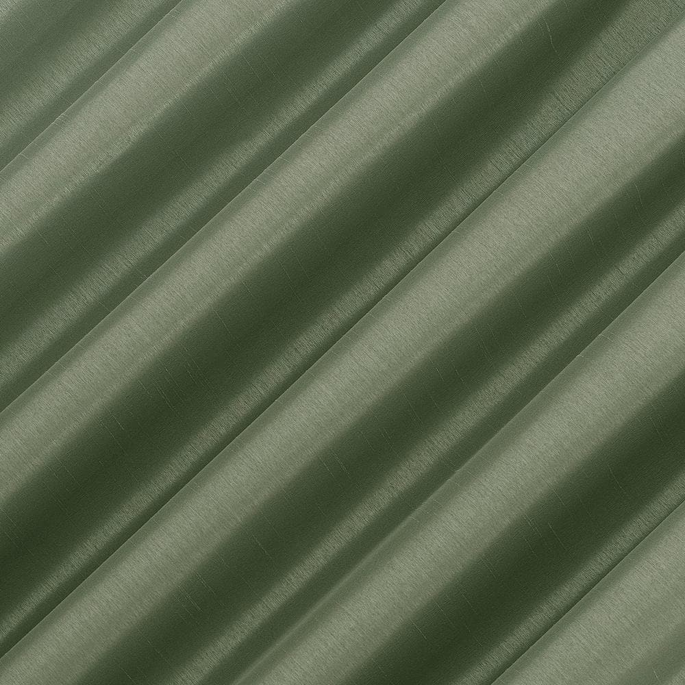 Moss Green Faux Silk Blackout Curtain Panel, 50" x 63"