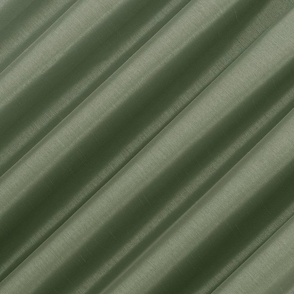 Moss Green Faux Silk Blackout Back Tab Curtain Panel 50" x 84"