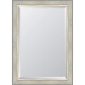 Medium Rectangle White Beveled Glass Casual Mirror (30 in. H x 42 in. W)