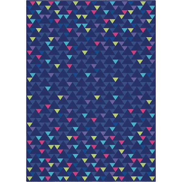 Well Woven Crayola Triangles Blue 3 ft. 3 in. x 5 ft. Area Rug