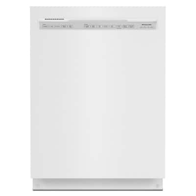 24 in. White Front Control Tall Tub Dishwasher with Stainless SteelThird Level Rack, 39 DBA