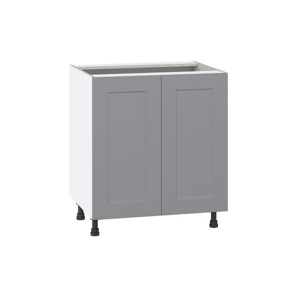 J COLLECTION Bristol Painted Slate Gray Shaker Assembled Base Kitchen Cabinet with 3 Inner Drawers (30 in. W x 34.5 in. H x 24 in. D)