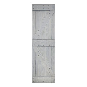 K Style 28 in. x 84 in. French Gray Finished Solid Wood Sliding Barn Door Slab - Hardware Kit Not Included