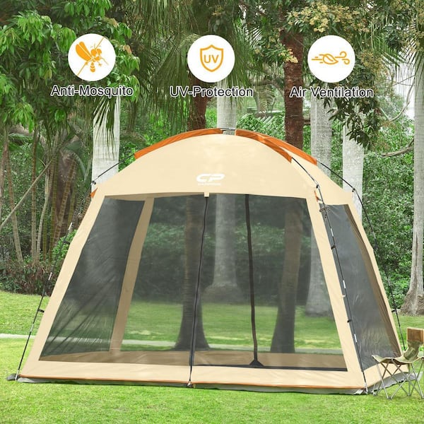 Cesicia 10 x 10 ft. Mesh Net Wall Canopy Screen Dome Tent in Khaki