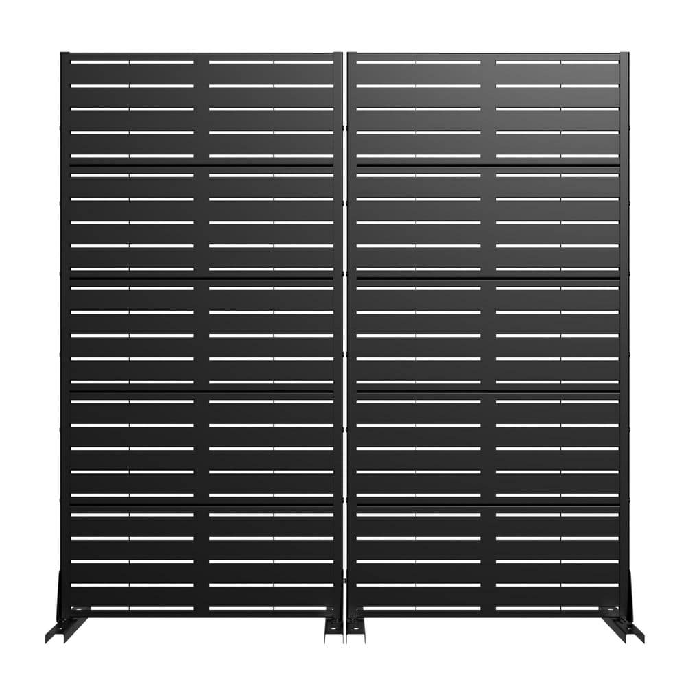 16 in.L x 59 in. H x 29.5 in. W Galvanized Metal Wall Sculptures Outdoor Privacy Screens Garden Fence in Black(Set of 2) price history on PriceWatchPro
