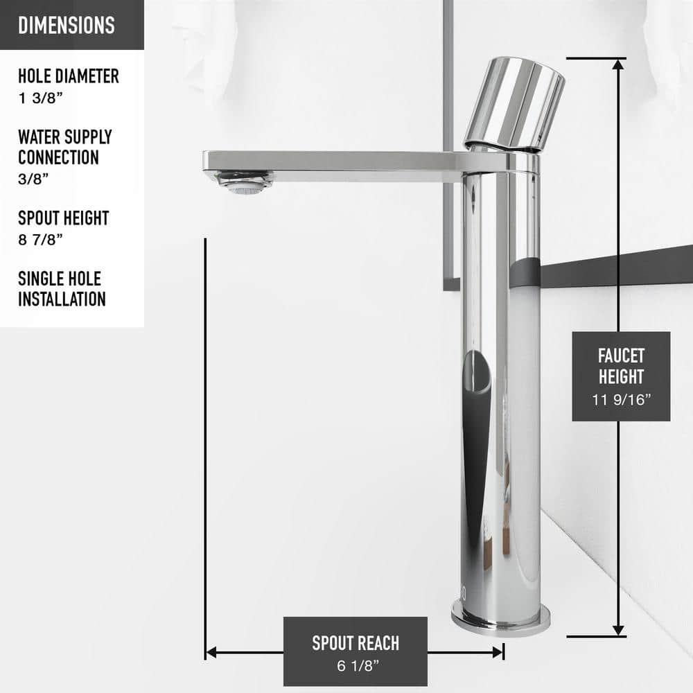 Gotham Chrome Single Handle Vessel Sink Bathroom Faucet