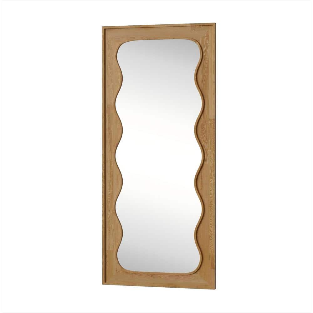 New 31 in. W x 71 in. H Solid Wood Framed Wavy Right-Angled Rectangular Log