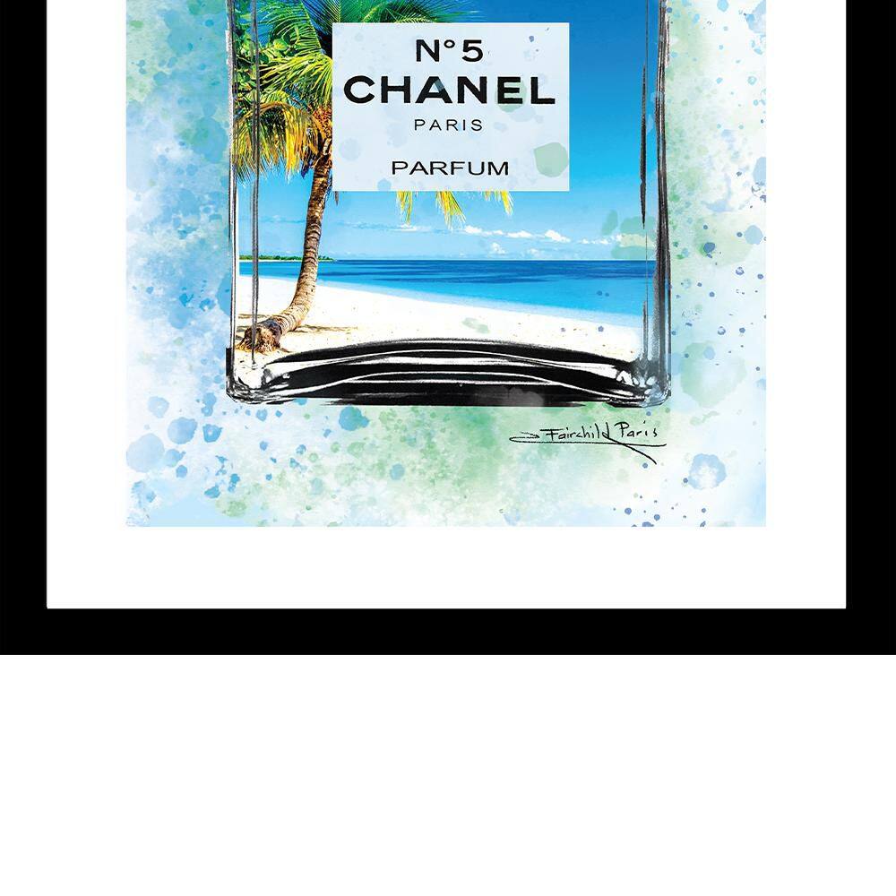 Tropical Chanel Perfume Bottle Print on Canvas for Kids