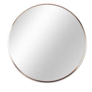 32 in. W x 32 in. H Round Metal Framed Wall Bathroom Vanity Mirror in Gold