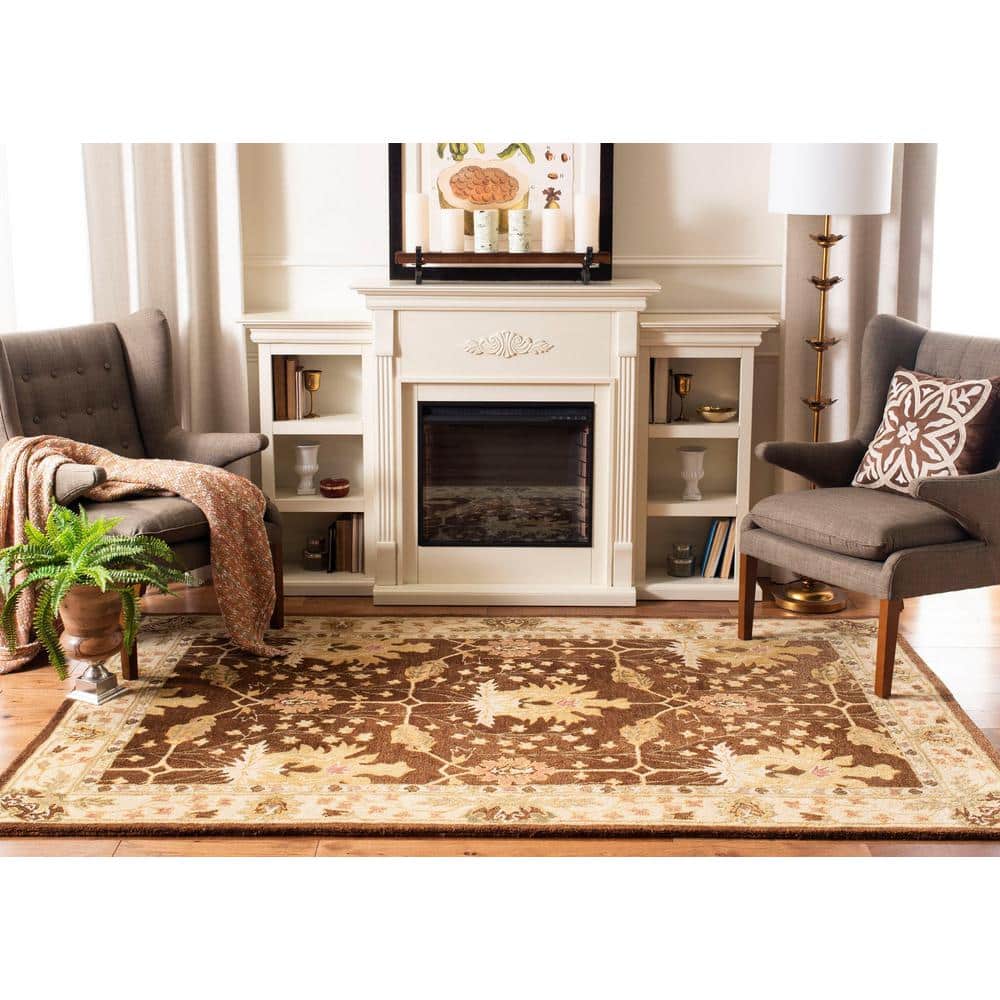 Anatolia Brown and Beige 8' x 10' Hand Tufted Wool Area Rug