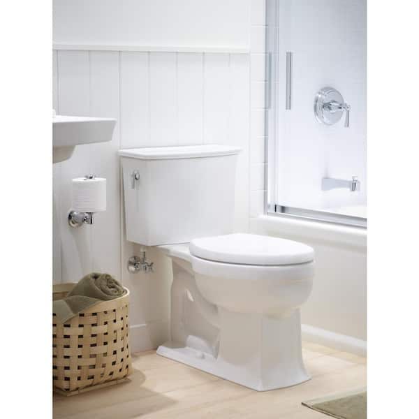 KOHLER Reveal Quiet-Close Elongated Closed Front Toilet Seat with Grip-Tight Bumpers in White