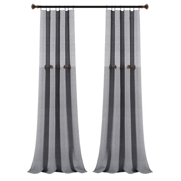 Gray Striped Rod Pocket Room Darkening, Gray Striped Curtains